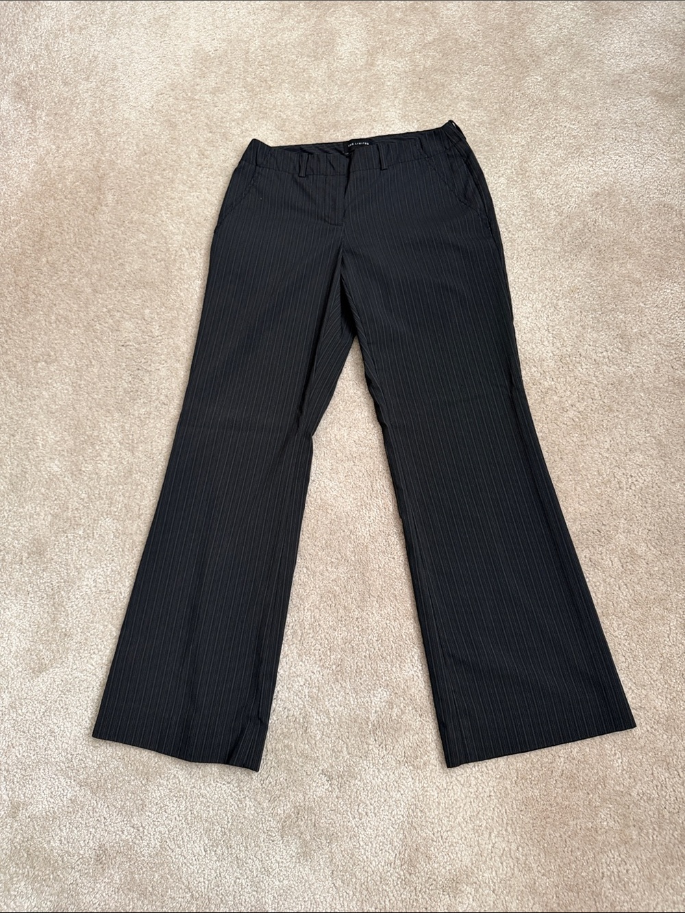 The Limited Black Pinstripe Boot-Cut Dress Pants